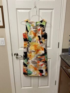 Calvin Klein size 4 multicolored sheath dress.  EUC.  Fully lined.